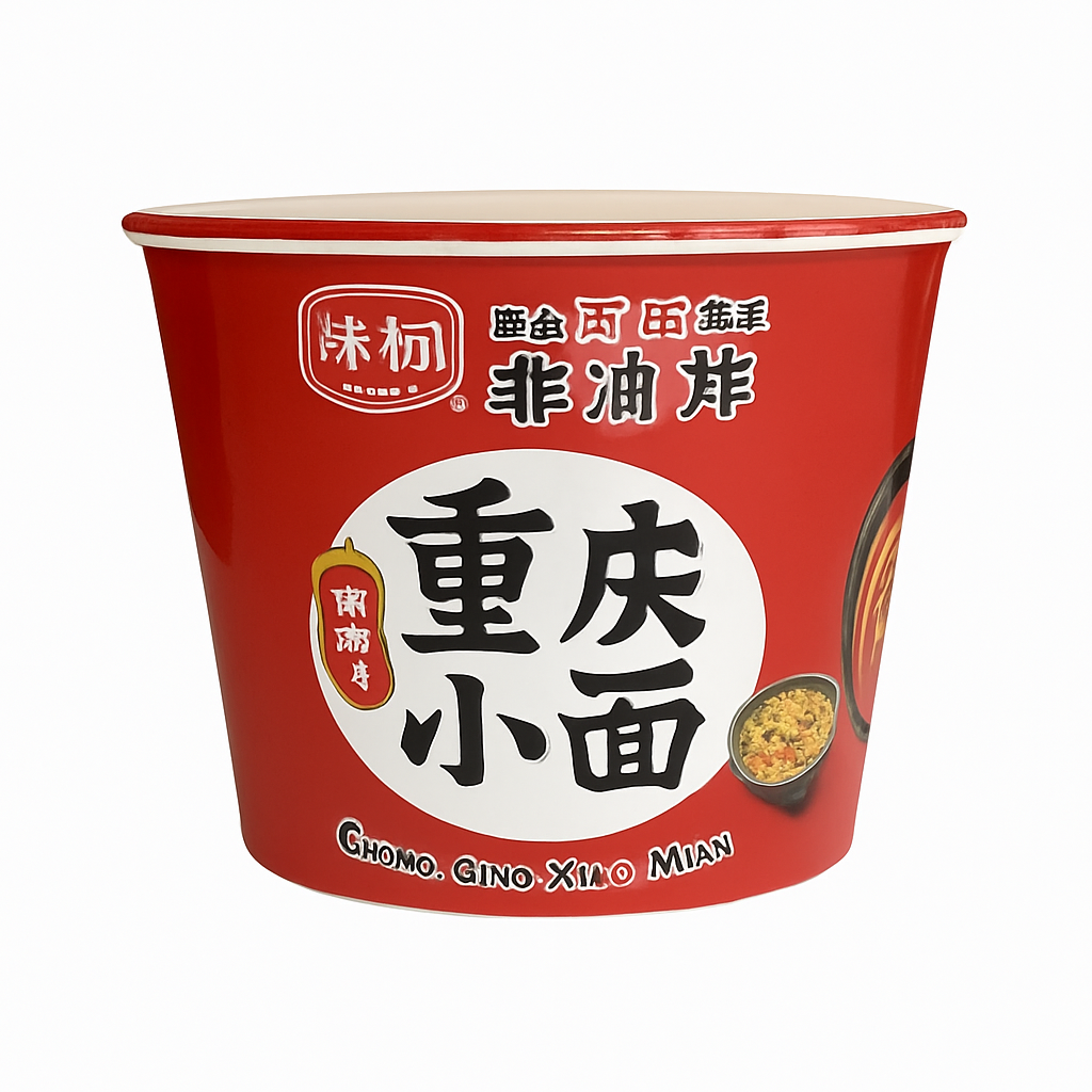 Mei Wei: Macarrão Instantâneo Chongqing（重庆小面）- Chencun 100g - Embalagem em Fundo Branco