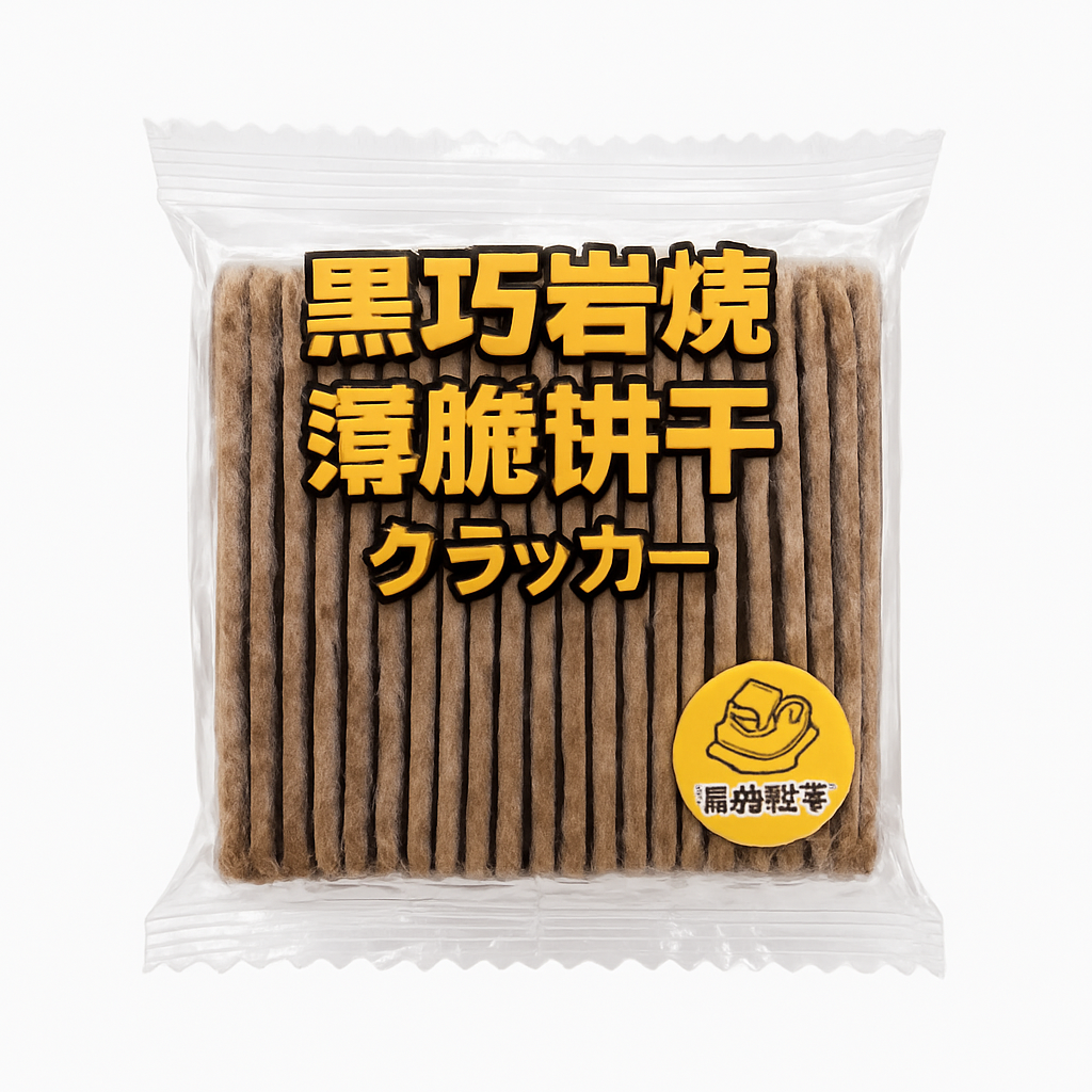 Mei Wei: Biscoito de Chocolate Amargo com Sal Marinho（黑巧岩烧薄脆饼）- Wedgwood 342g - Embalagem em Fundo Branco