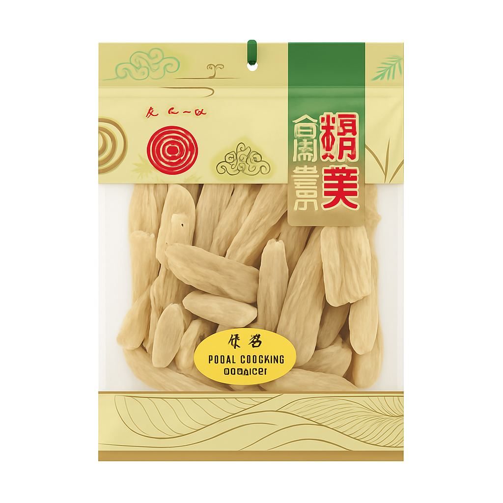 Mei Wei: Raiz de Astragalus（黄芪）- Wj 100g - Embalagem em Fundo Branco