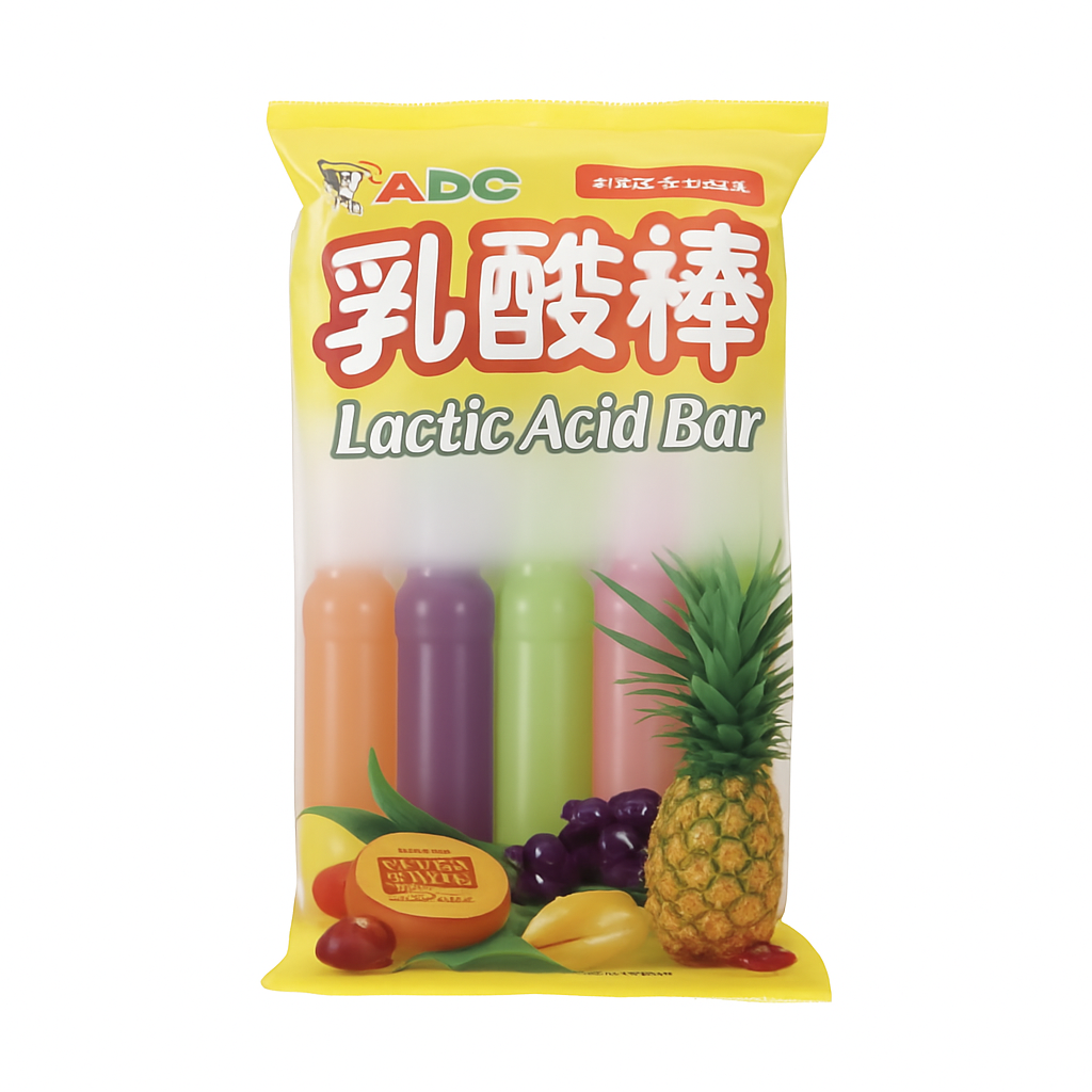Mei Wei: Gelinho Sabores Sortidos（乳酸棒）- ABC 850g - Embalagem em Fundo Branco