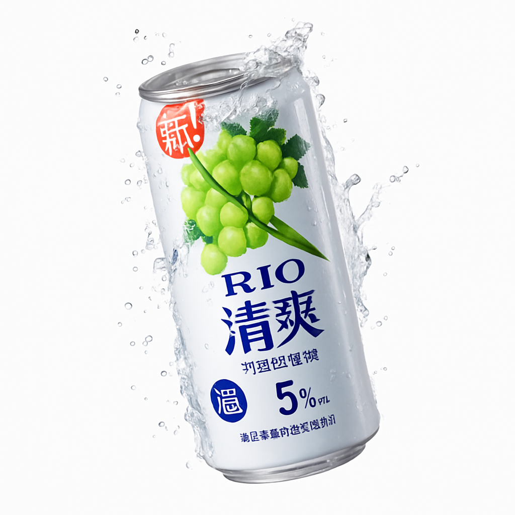 Mei Wei: Coquetel Rio Uva Verde（清爽）- Rio 330ml - Embalagem em Fundo Branco