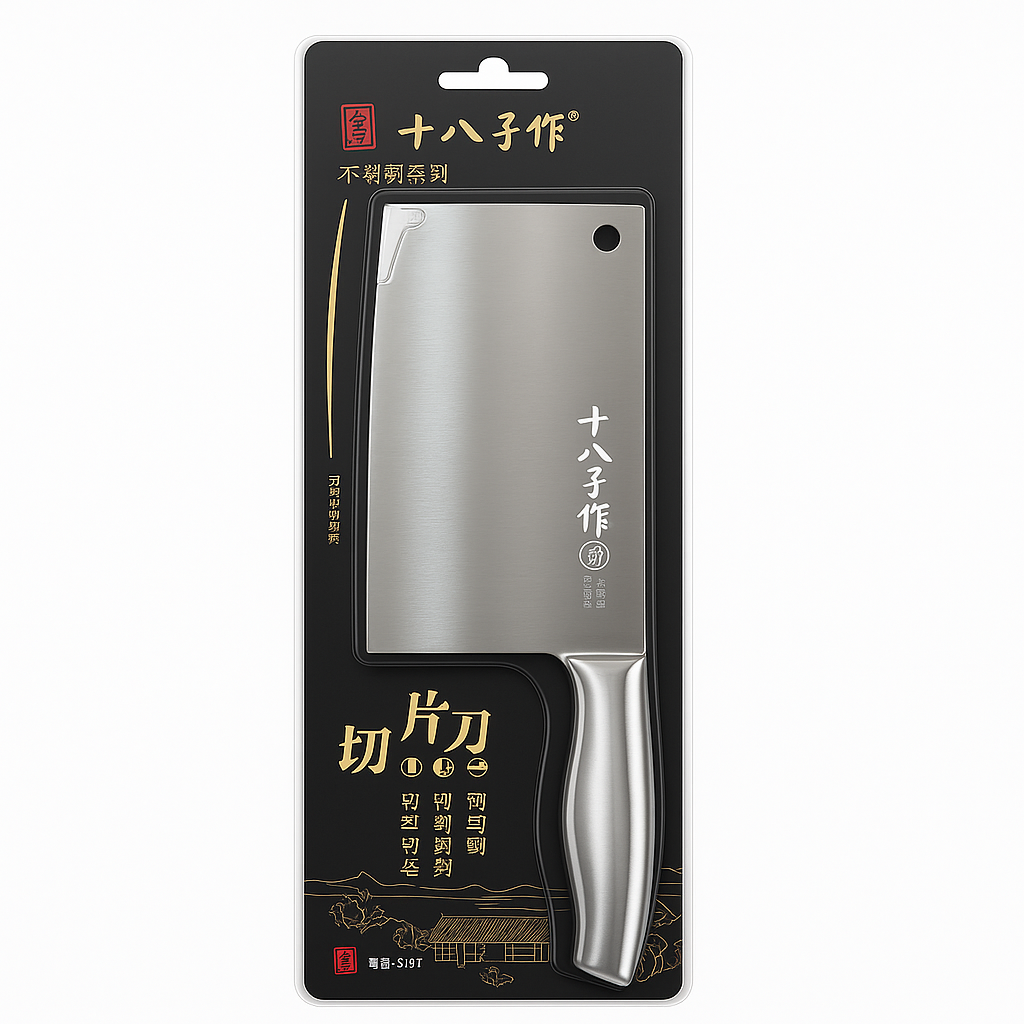 Mei Wei: Faca de Cozinha para Fatiar（切片刀）- Shibazi Zuo 8317 - Embalagem em Fundo Branco