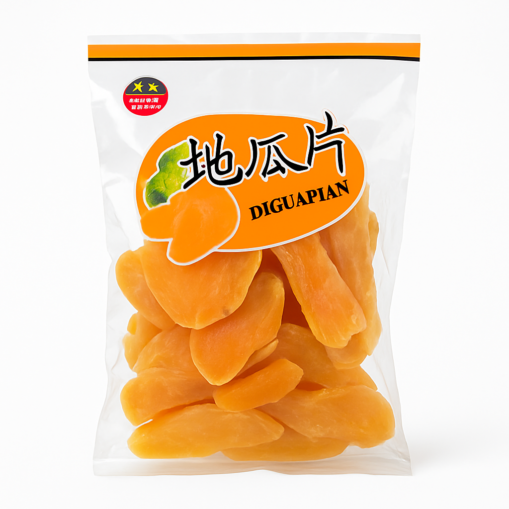 Mei Wei: Batata Doce Desidratada（地瓜片）- Diguapian 300g - Embalagem em Fundo Branco