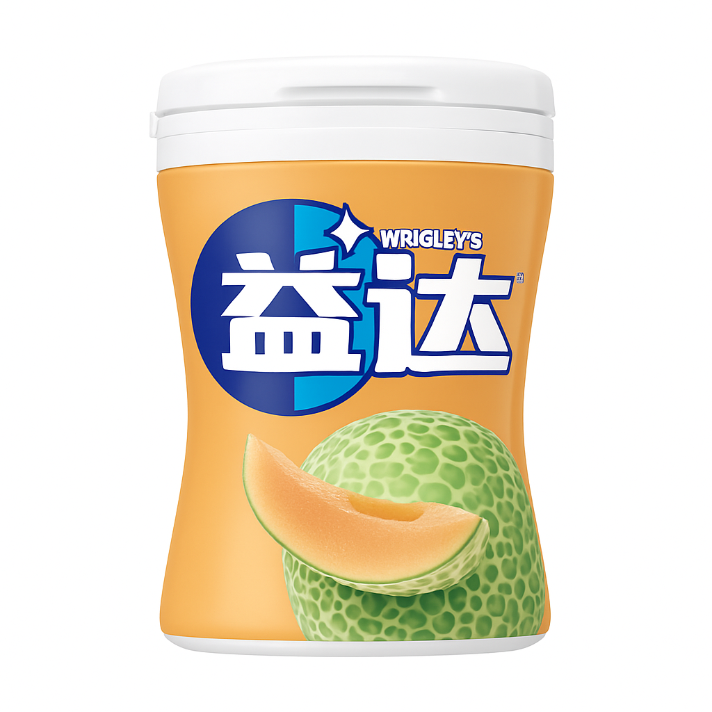 Mei Wei: Chiclete益达（益达）- Wrigley's Sabor Melão 56g - Embalagem em Fundo Branco