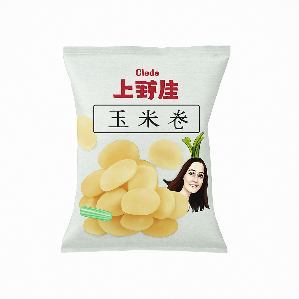 Mei Wei: Salgadinho de Milho（玉米卷）- Oishi 40g - Embalagem em Fundo Branco