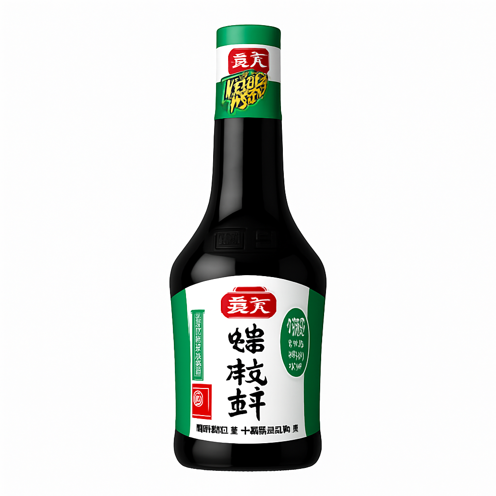 Mei Wei: Molho de Soja Light Sabor Fresco（薄盐味极鲜）- Haitian 750ml - Embalagem em Fundo Branco