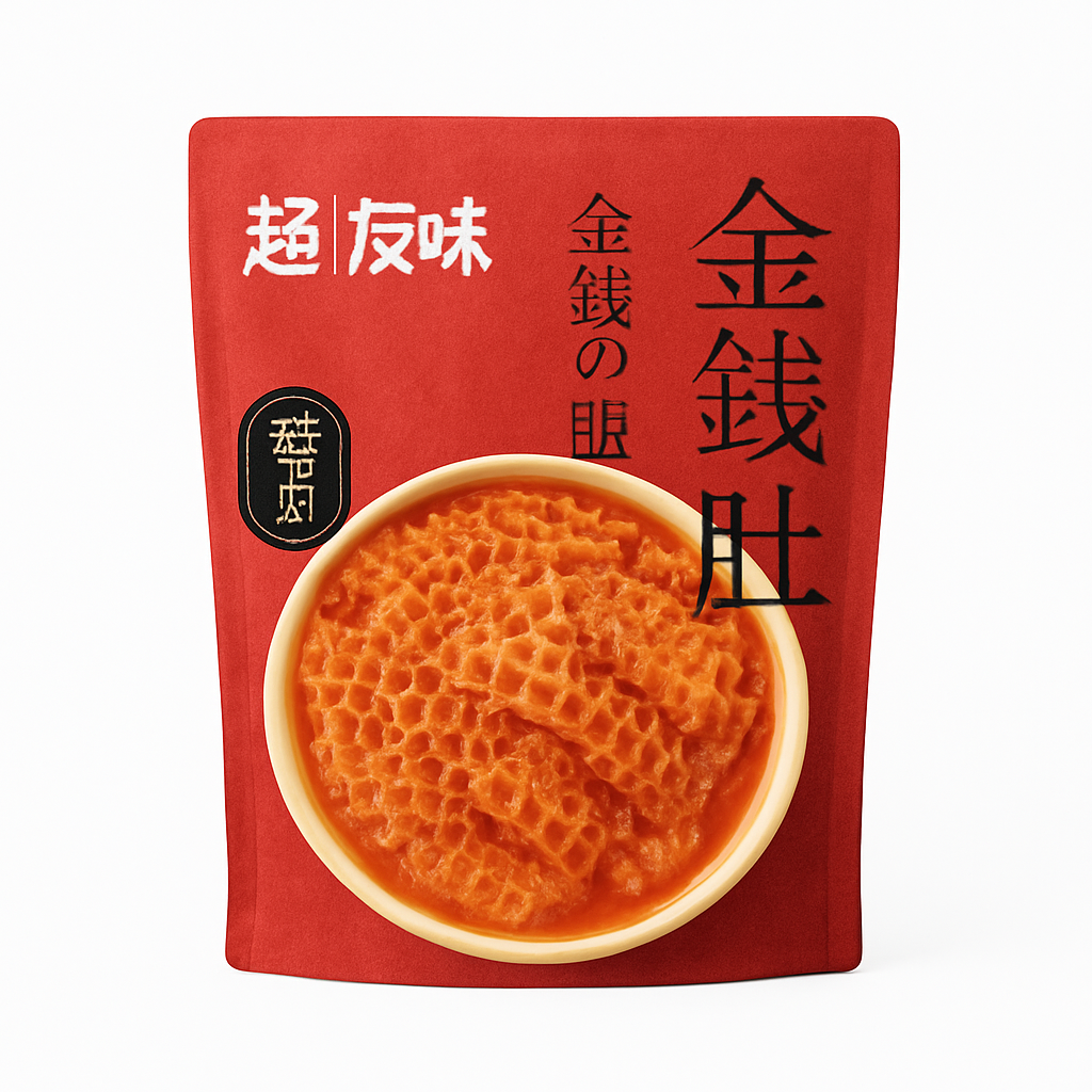 Mei Wei: Lula Seca Temperada（金钱肚）- Super Youwei 90g - Embalagem em Fundo Branco