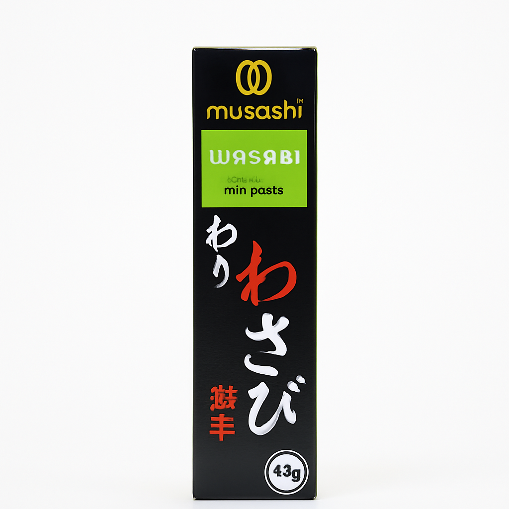 Mei Wei: Wasabi（わさび）- Musashi 43g - Embalagem em Fundo Branco