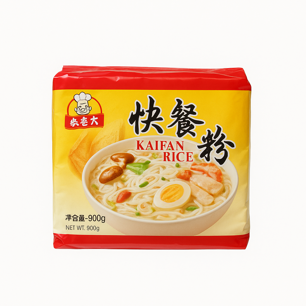 Mei Wei: Macarrão de Arroz Instantâneo（麦老大快餐米粉）- Mai Lao Da 900g - Embalagem em Fundo Branco