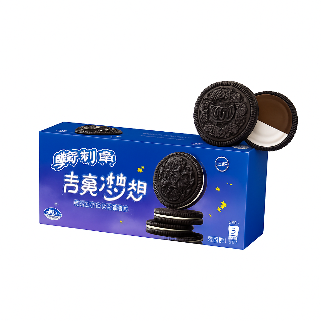 Mei Wei: Biscoito Oreo Edição Limitada Ponto de Luz dos Sonhos（奥利奥点亮梦想限定款）- Oreo 388g - Embalagem em Fundo Branco