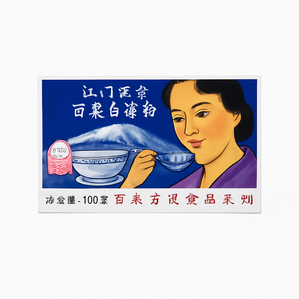 Mei Wei: Pó para Gelatina de Feijão Mungo（百泉白凉粉）- Baiquan 100g - Embalagem em Fundo Branco