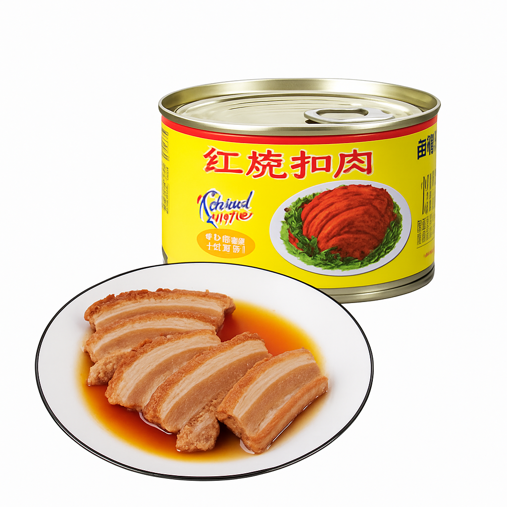 Mei Wei: Carne de Porco Guisada（红烧扣肉）- Gulong 383g - Embalagem em Fundo Branco