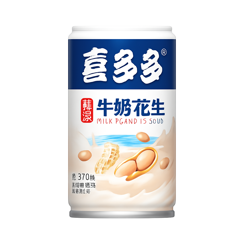 Mei Wei: Sopa de Amendoim com Leite（牛奶花生）- Xidodo 370g - Embalagem em Fundo Branco