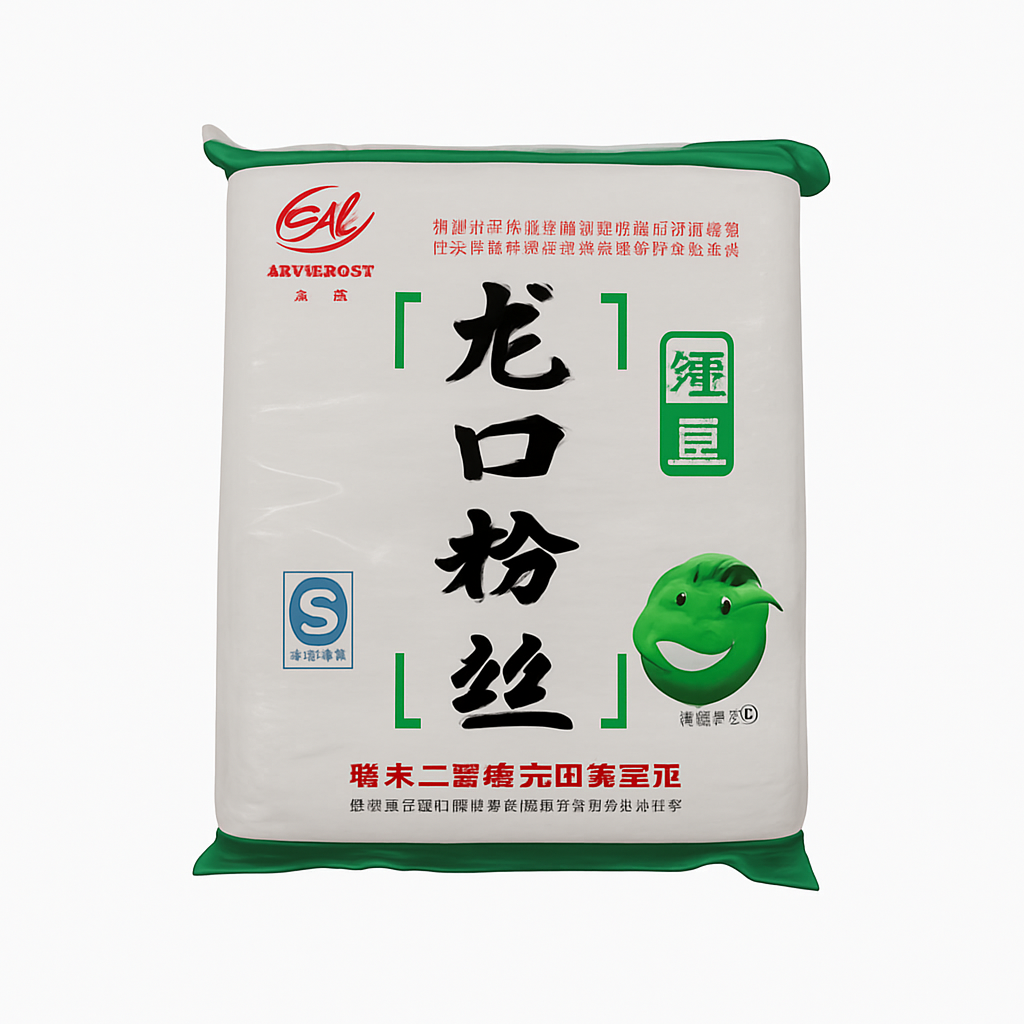 Mei Wei: Macarrão de Feijão Mungo（龙口粉丝）- Shenlian 500g - Embalagem em Fundo Branco