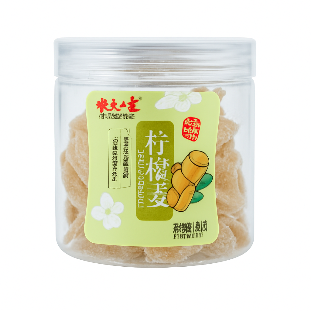 Mei Wei: Gengibre com Limão（檸檬姜）- Farmer's Grange 142g - Embalagem em Fundo Branco