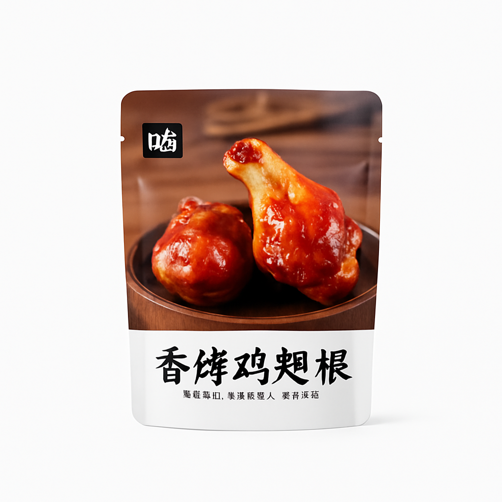 Mei Wei: Asa de Frango Assada Defumada （香烤鸡翅膀） - MMM 68g - Embalagem em Fundo Branco