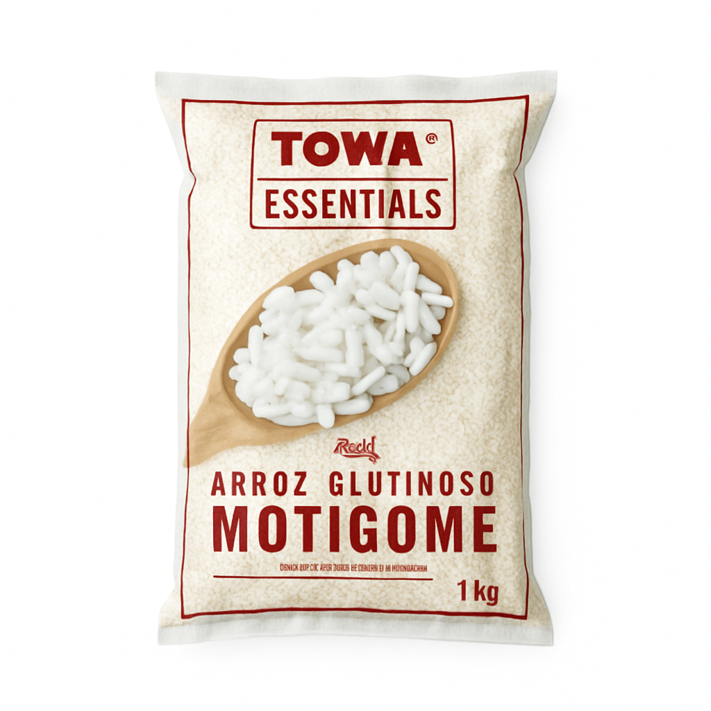 Mei Wei: Arroz Glutinoso Motirome（もち米）- Essentials 1kg - Embalagem em Fundo Branco