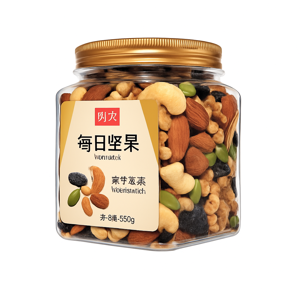 Mei Wei: Mix de Nuts e Frutas Secas Diário（每日坚果）- Lief 350g - Embalagem em Fundo Branco