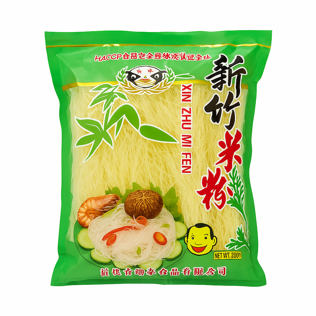 Mei Wei: Macarrão de Arroz Xinzhu（新竹米粉）- Jade Green Swallow 400g - Embalagem em Fundo Branco