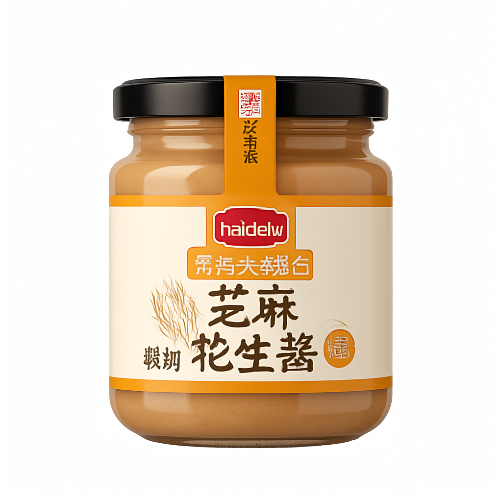 Mei Wei: Pasta de Gergelim e Amendoim（芝麻花生酱）- Haitian 300g - Embalagem em Fundo Branco