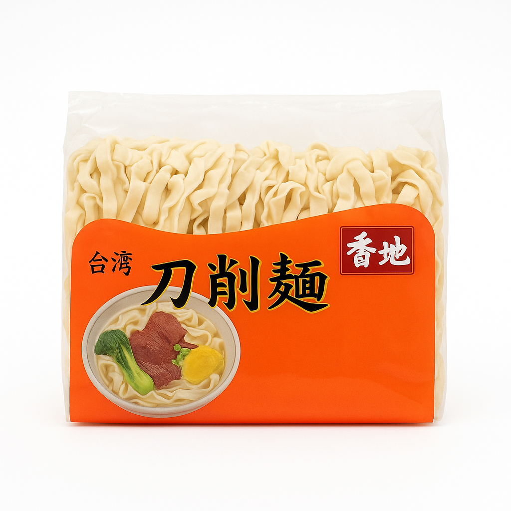 Mei Wei: Macarrão Dao Xiao Mian Estilo Taiwan（寿桃牌台式刀削面）- Longevity 400g - Embalagem em Fundo Branco