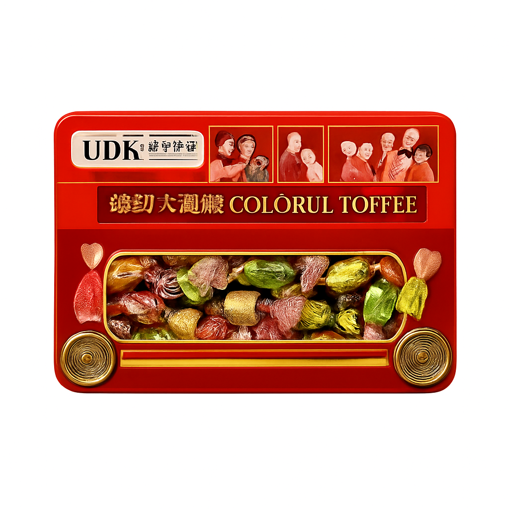 Mei Wei: Bala de Caramelo Colorida（缤纷太妃糖）- UDK 300g - Embalagem em Fundo Branco