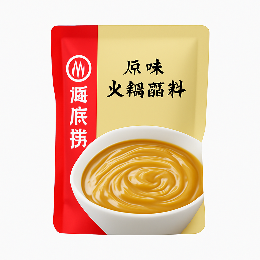Mei Wei: Molho para Hot Pot Sabor Original（原味火锅蘸料）- Haidilao 120g - Embalagem em Fundo Branco