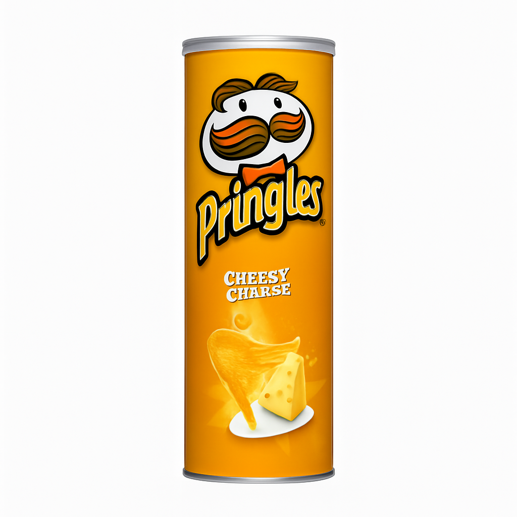 Mei Wei: Batata Frita Sabor Queijo（浓香奶酪味薯片）- Pringles 110g - Embalagem em Fundo Branco