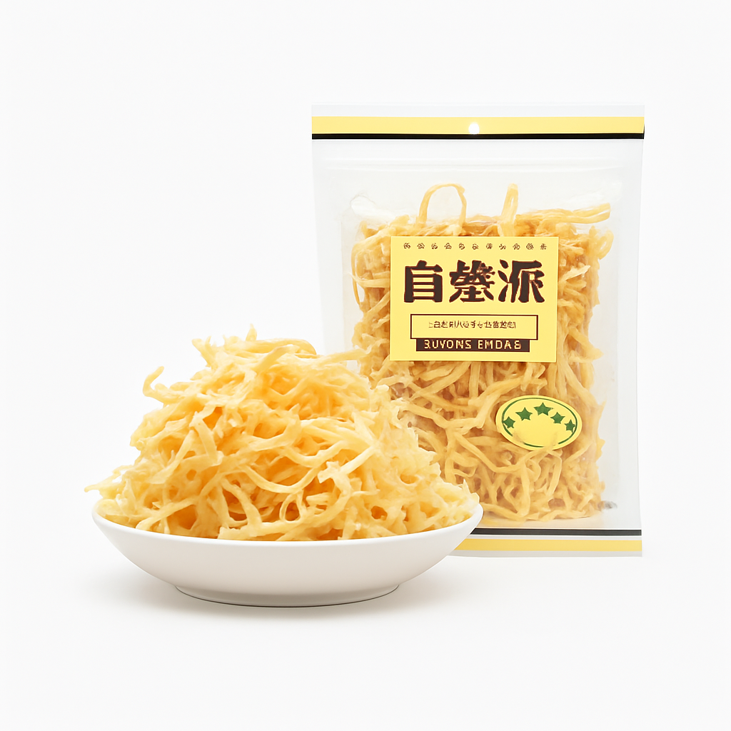 Mei Wei: Lula Fatiada Grelhada（自然派鱿鱼丝）- Natural is Best 50g - Embalagem em Fundo Branco