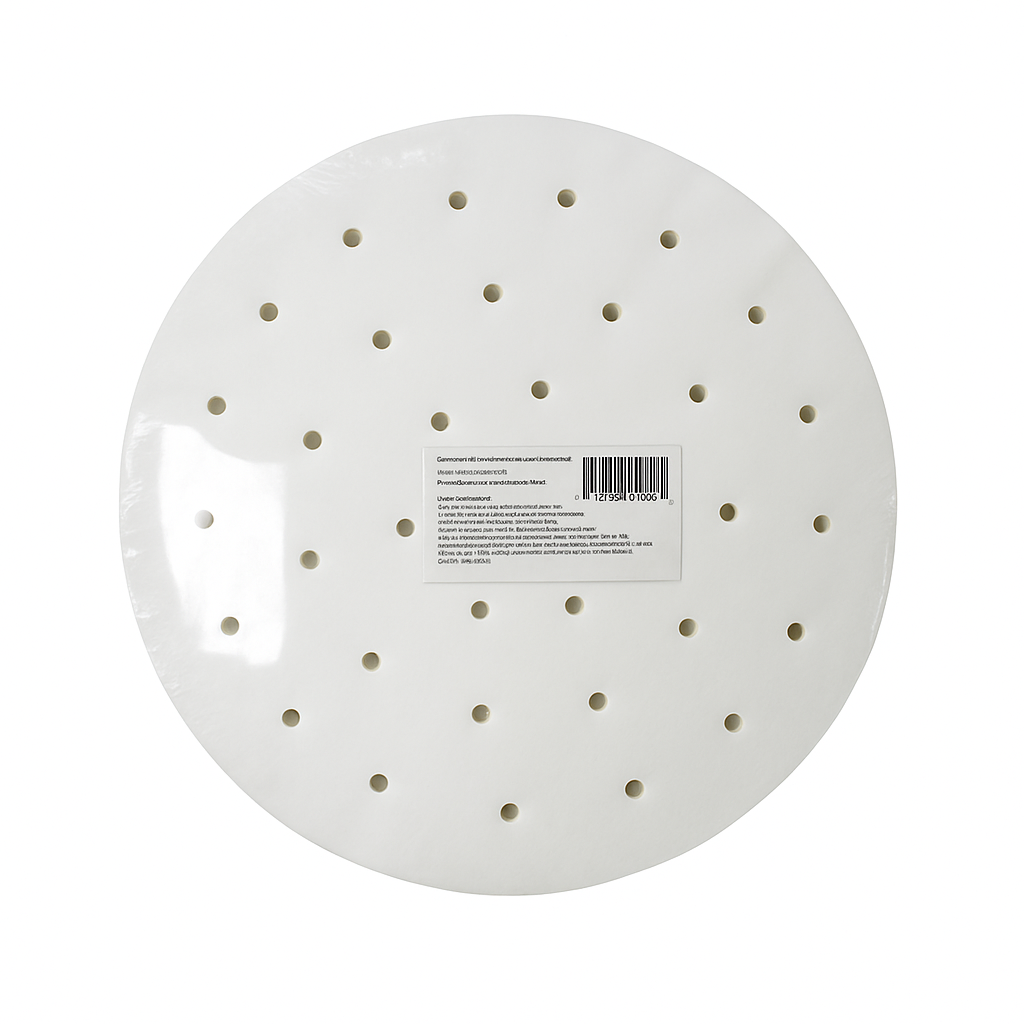 Mei Wei: Papel para Panela a Vapor 29,2cm - Embalagem em Fundo Branco