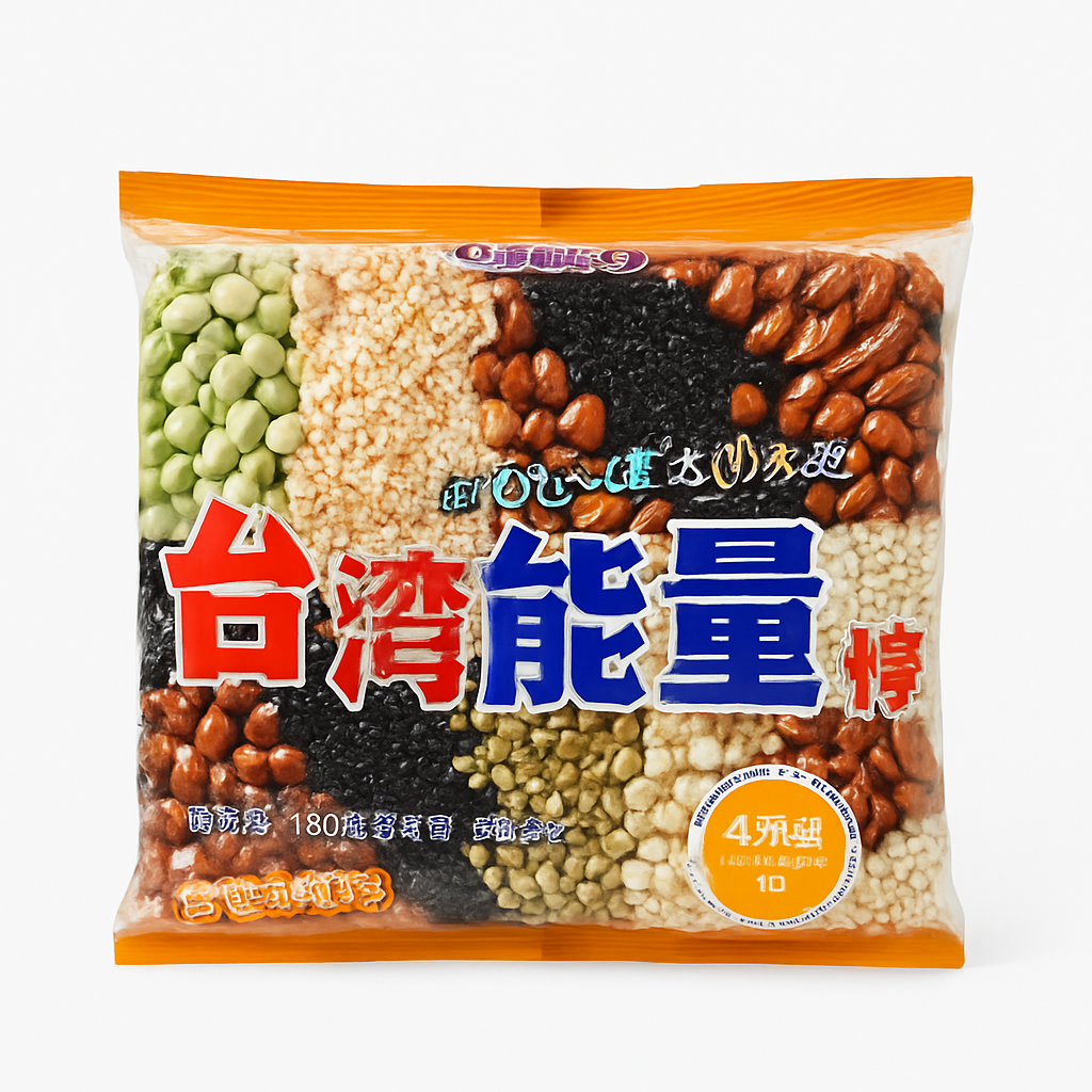 Mei Wei: Barra Energética Múltiplos Grãos（台湾能量棒）- Sabor Leite 180g - Embalagem em Fundo Branco