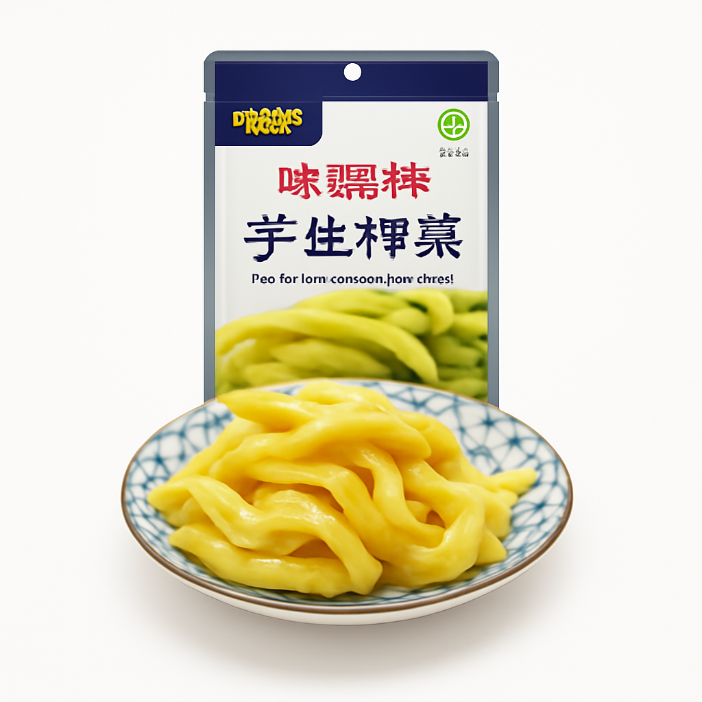 Mei Wei: Conserva de Mostarda Estudante （味聚特学生榨菜）- Wei Jute 80g - Embalagem em Fundo Branco