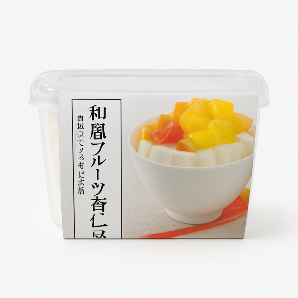Mei Wei: Biscoito de Neve Sabor Manga e Coco（萌小白雪花酥）- 180g - Embalagem em Fundo Branco