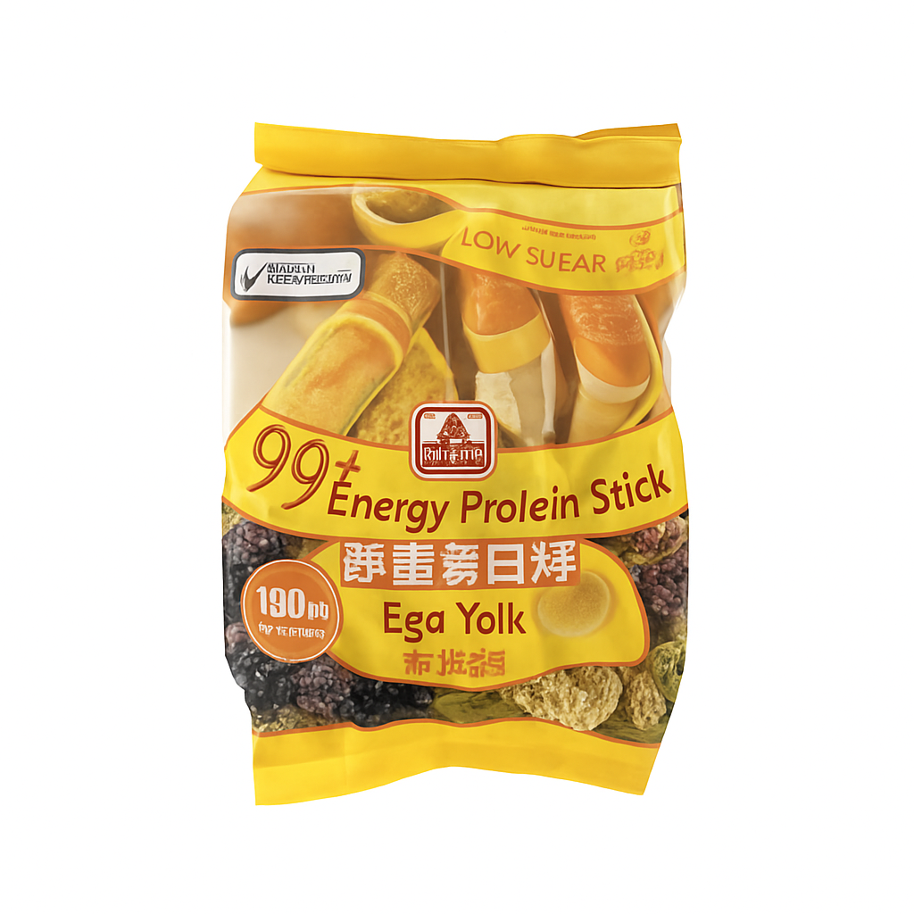 Mei Wei: Biscoito Proteico 99+（蛋黃哥餅乾）- Pei Tien 120g - Embalagem em Fundo Branco