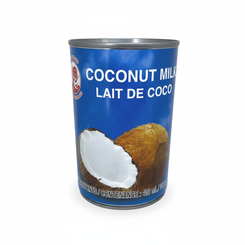 Mei Wei: Leite de Coco Cock Brand 400ml - Embalagem em Fundo Branco