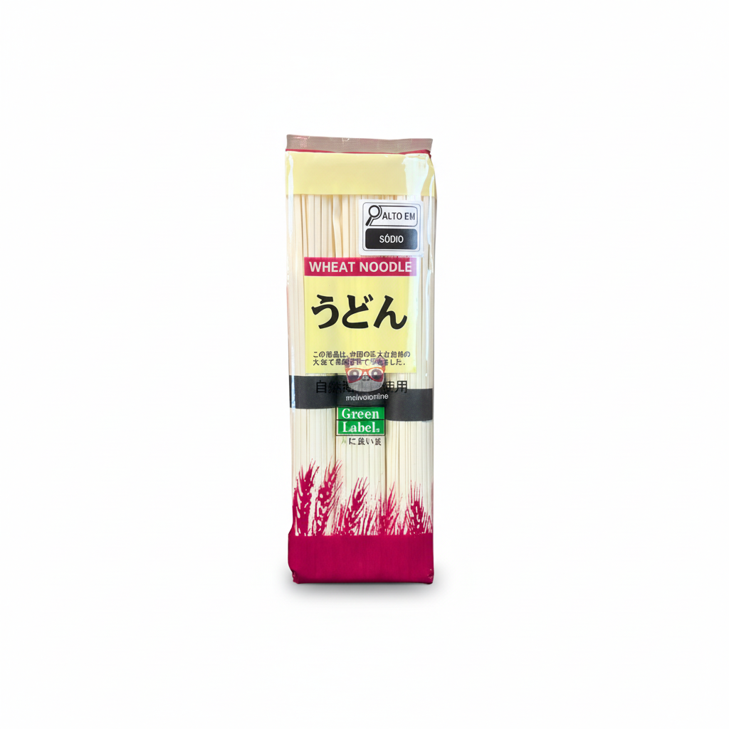 Mei Wei: Macarrão Udon Green Label 300g - Embalagem em Fundo Branco