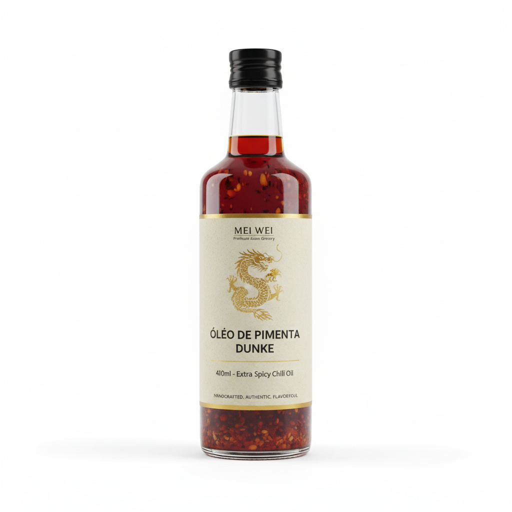 Mei Wei: Óleo de Pimenta Dunke 410ml - Embalagem em Fundo Branco