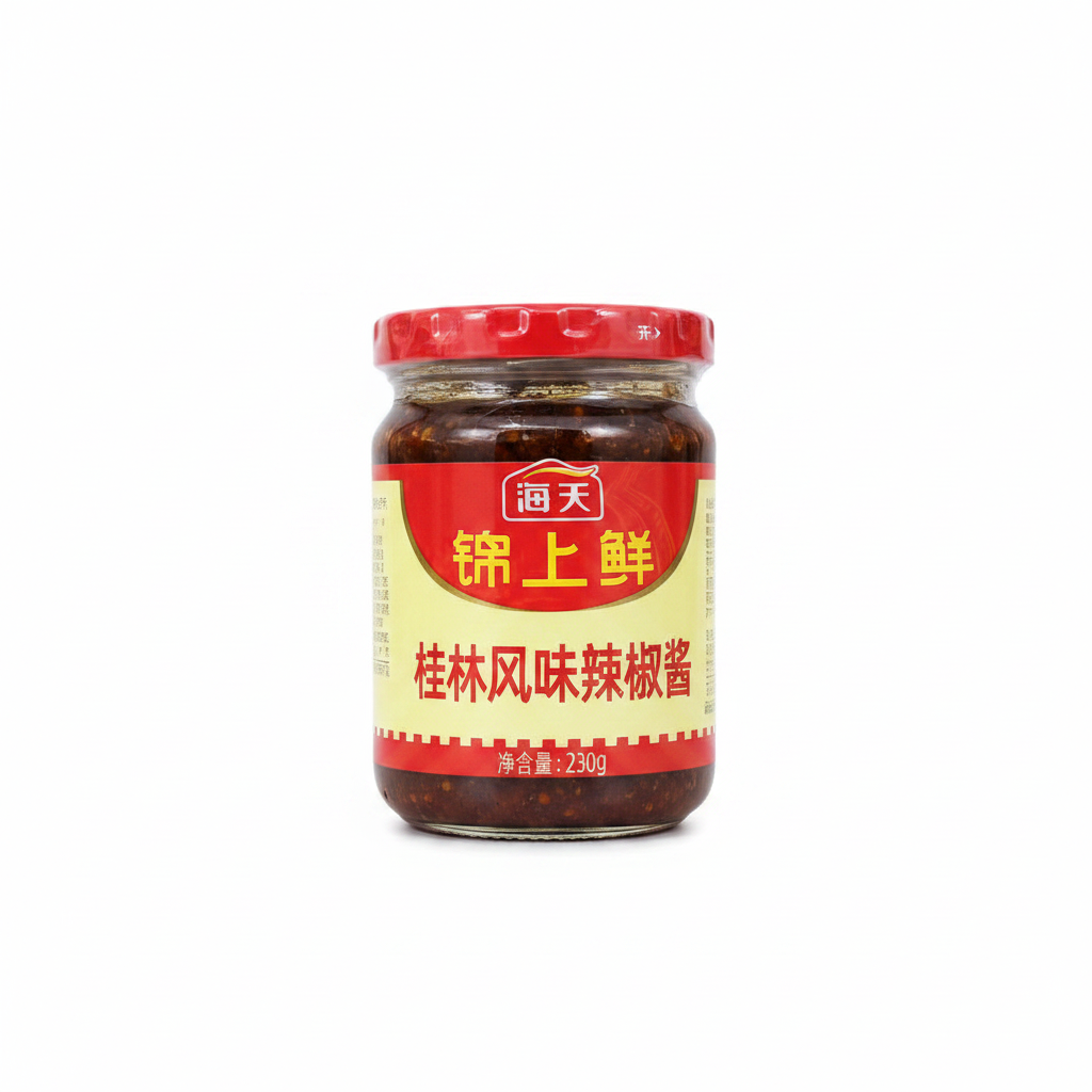 Mei Wei: Molho de Pimenta Estilo Guilin 230g - 桂林风味辣椒酱 - Embalagem em Fundo Branco