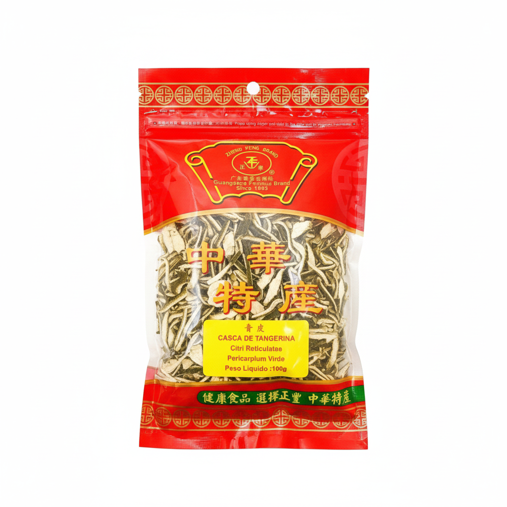 Mei Wei: Chá Casca de Tangerina Chenpi Zheng Feng 100g - Embalagem em Fundo Branco