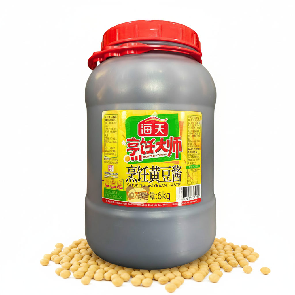 Mei Wei: Pasta de Soja Haday 6kg - Embalagem em Fundo Branco