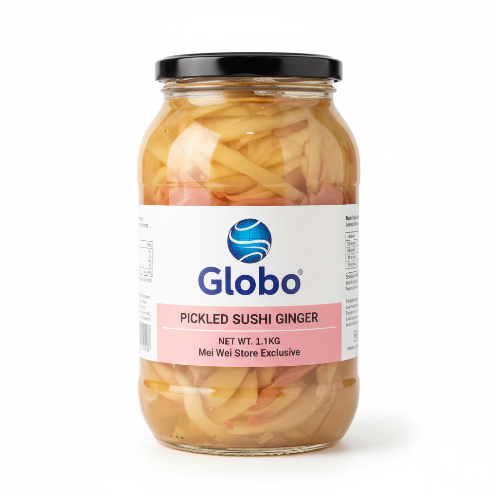 Mei Wei: Gengibre em Conserva Sushi Ginger Globo 1,1kg - Embalagem em Fundo Branco