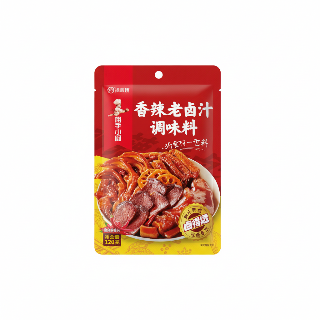 Mei Wei: Tempero Marinada Apimentada Haidilao 120g - Embalagem em Fundo Branco