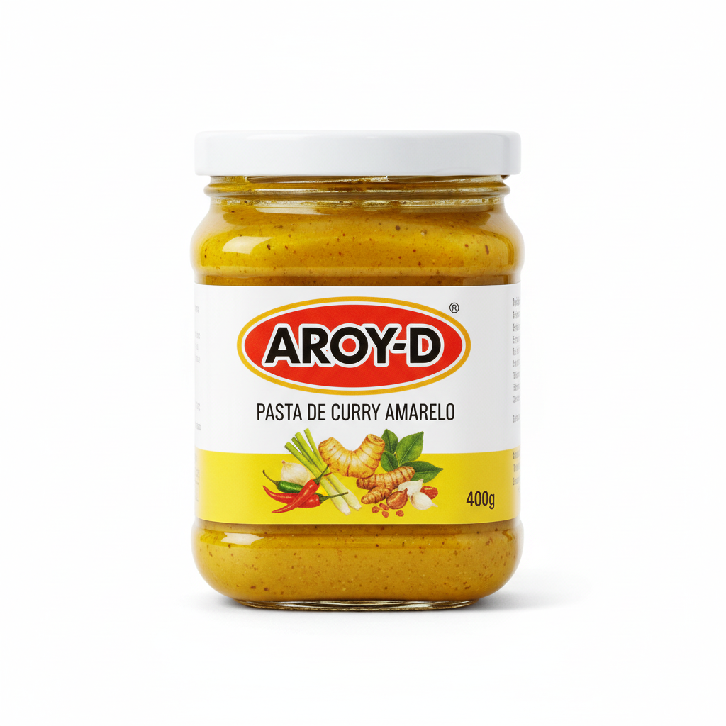 Mei Wei: Pasta de Curry Amarelo Aroy-D 400g - Embalagem em Fundo Branco