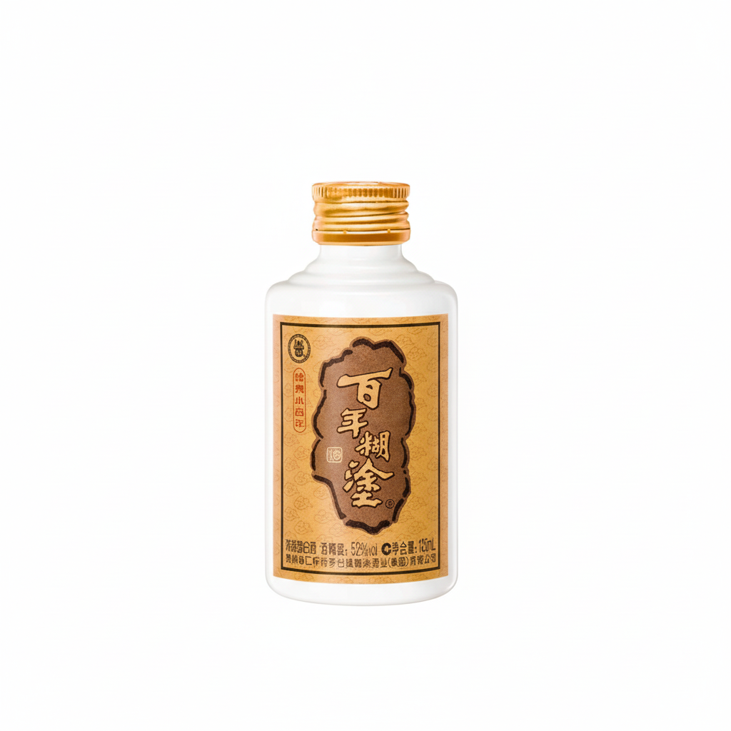 Mei Wei: Licor com sabor Luzhou 52% - 壶图 Hutu Liquor 125ml - Embalagem em Fundo Branco
