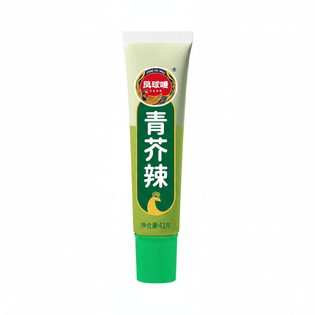 Mei Wei: Wasabi (Raiz Forte) em Pasta Feng Qiu Mai 43g - Embalagem em Fundo Branco