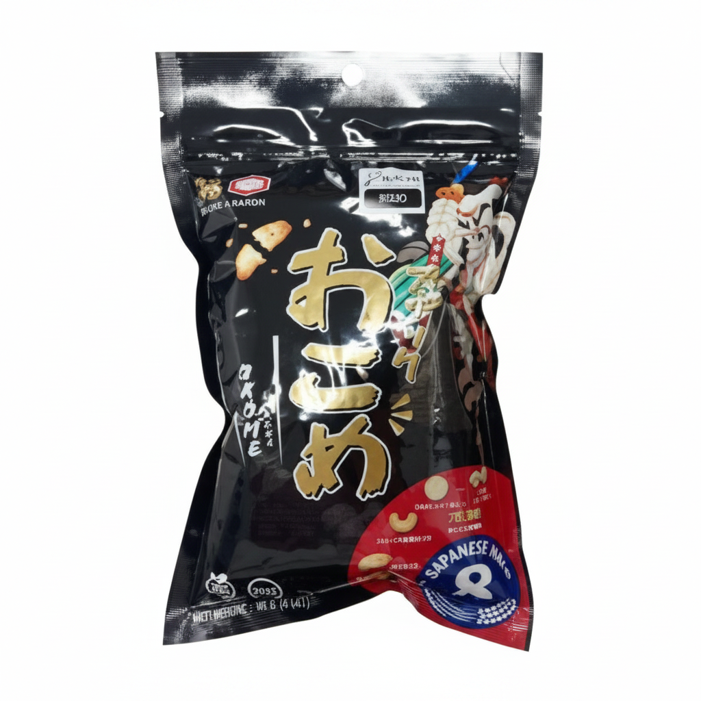 Mei Wei: Biscoito de Arroz Misto Japonês Singha Kameda 85g × 24un - Embalagem em Fundo Branco