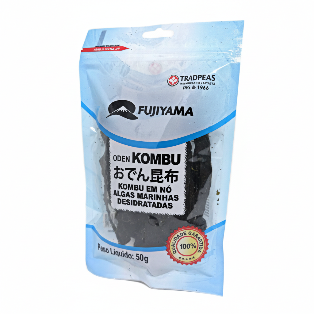 Mei Wei: Alga Marinha Kombu Desidratada Fujiyama 50g - Embalagem em Fundo Branco