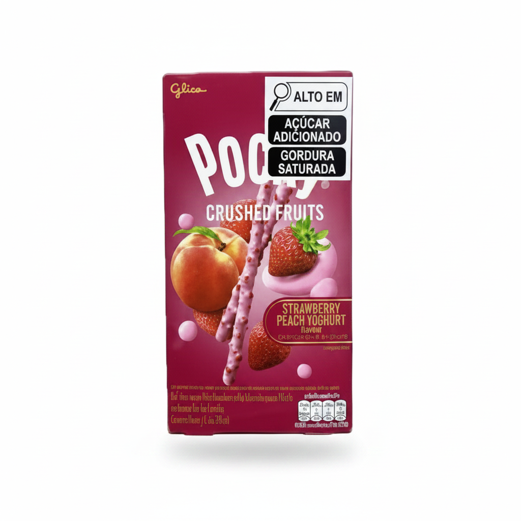 Mei Wei: Pocky Crushed Fruits ポッキー Glico 38g - Embalagem em Fundo Branco