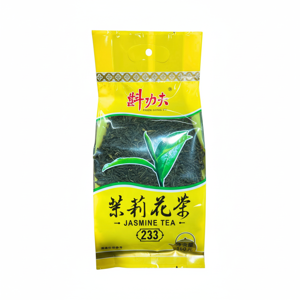 Mei Wei: Chá de Jasmim Zhen Gong Fu 160g - Embalagem em Fundo Branco