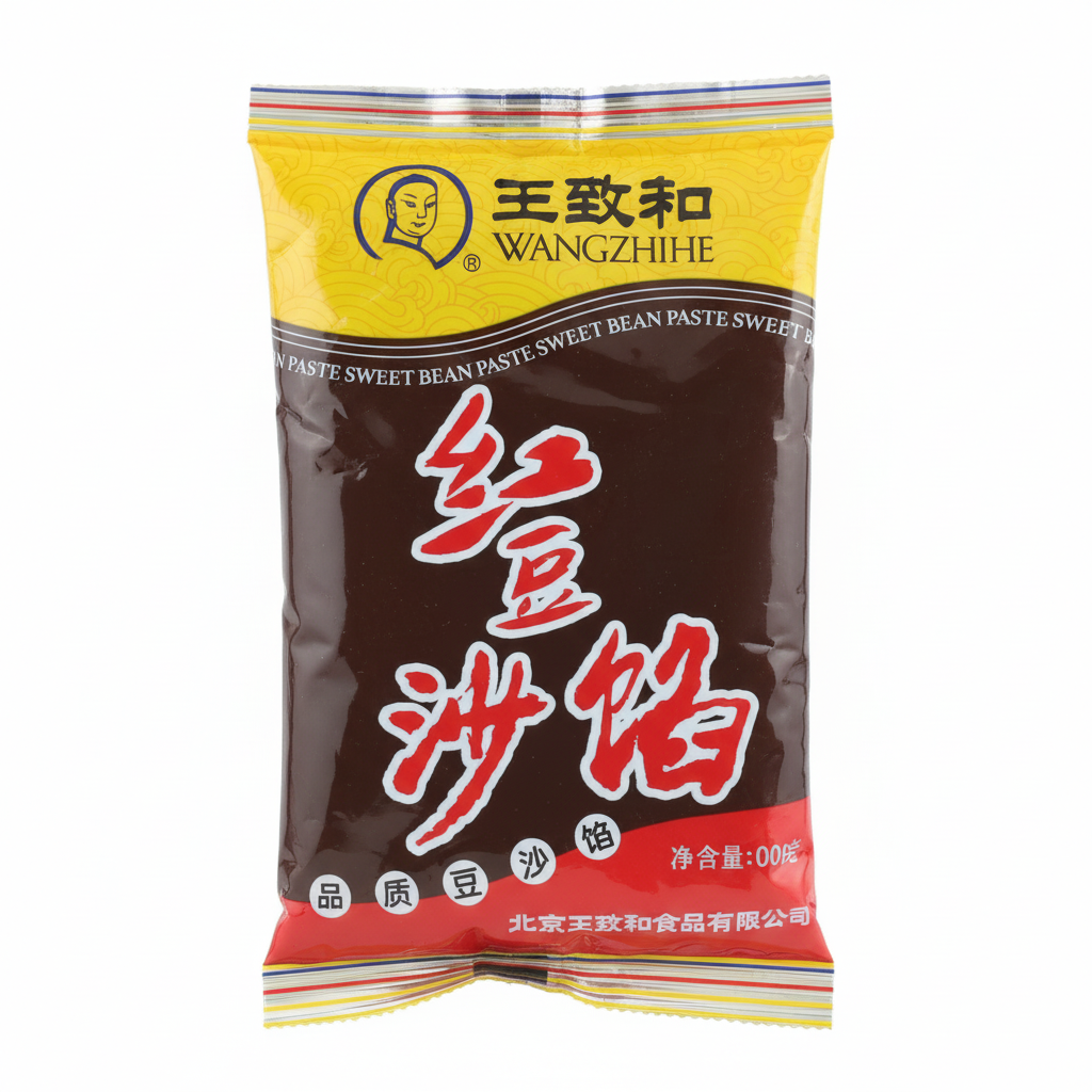 Mei Wei: Pasta de Feijão Vermelho Wangzhihe 350g - Embalagem em Fundo Branco